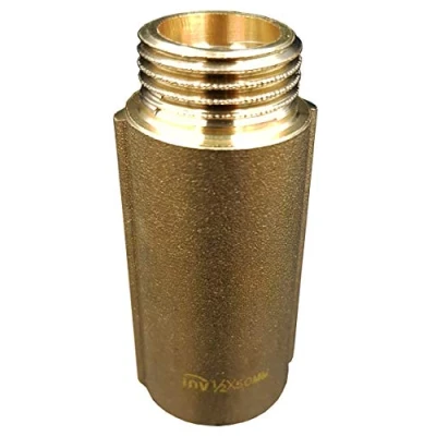 Image of 1/2&quot; BSP (15mm) Pipe Thread Extension Female x Male Cast Iron Brass 50mm Long