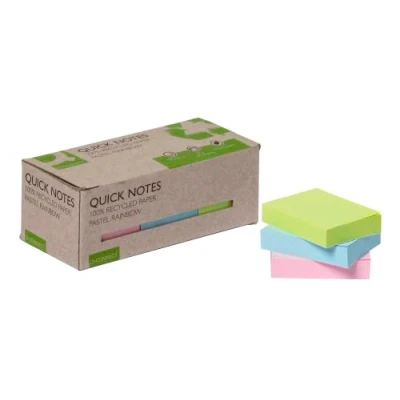 Image of Q Connect Recycled Notes 38x51mm Pastel Rainbow (Pack of 12) KF17326