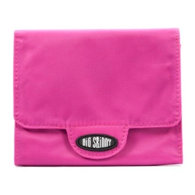 Image of Big Skinny Women&#039;s Leather Trixie Tri Fold Wallet, Holds Up to 30 Cards, Fuchsia,Compact,Lightweight