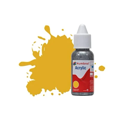 Image of Humbrol Model Paint DB0016 No 16 Gold Metallic (14ml), Acrylic Paints for Models, Plastic, Metal, Wood, Glass, Ceramics and More, Touch Up Hobby Bottle Craft Kits