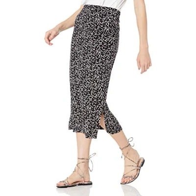 Image of Amazon Essentials Women&#039;s Pull on Knit Midi Skirt (Available in Plus Sizes), Black White Abstract Animal, XL