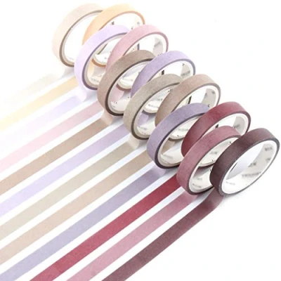 Image of YUBBAEX Washi Tape Pastel Scrapbook for Bullet Journal, DIY, Decorative Craft, Gift Wrapping, Scrapbooking (Morandi 8mm Wide)