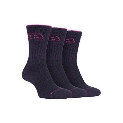 Image of Storm Bloc 3 Pairs Ladies Cushioned Sole Breathable Cotton Rich Hiking Socks for Summer (4 8 uk, SBLS001CHA)