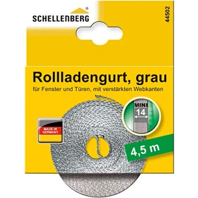 Image of Schellenberg 44501 Roller Shutter Strap for Window (Width: 14 mm, Mini System: 4.5 m), Grey, 44502
