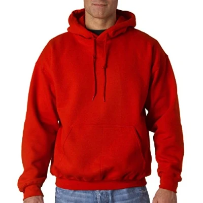 Image of GILDAN Heavyweight DryBlend Adult Unisex Hooded Sweatshirt Top/Hoodie (13 Colours) (L) (Red)