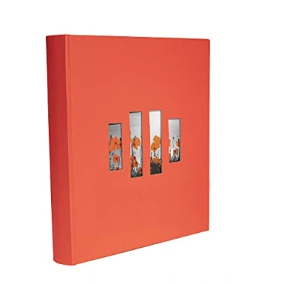 Image of Exacompta Ref 16077E MILANO Photo Album Book (60 Pages) 29 x 32cmin Size, Holds 300 Photos, 250gsm Black Card Pages, FSC Certified Red Paper Cover With