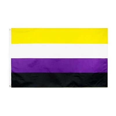 Image of Hotaden 3x5 Ft Non Binary Pride Flag Vivid Color UV Fade Resistant Double Stitched NB Polyester with Brass Grommets