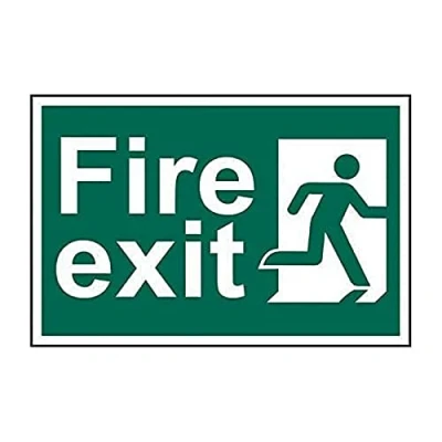 Image of Scan SCA1507 Self adhesive PVC sign Fire exit man running right 300 x 200mm