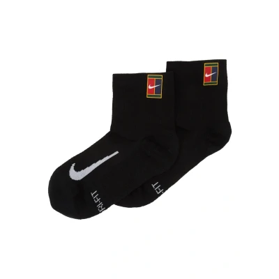 Image of Nike Performance Court Multiplier MAX 2 PACK Sports socks, Size: 5 8, Black
