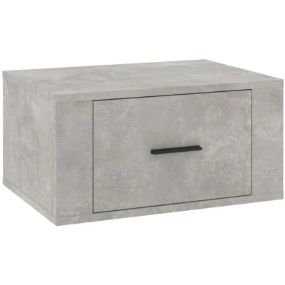 Image of vidaXL Wall mounted Bedside Cabinet Concrete Grey 50x36x25 cm