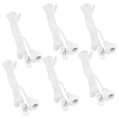 Image of 6 Pcs Spare Cord Pull for Ceiling Switch, Nylon Light Switch Bathroom White String Bedroom