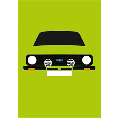 Image of Ford Escort MK2 Retro Motor Company Greeting Card