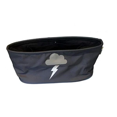 Image of BundleBean Buggy/Stroller Organiser, Storage Bag, Nappy Pouch fits to Handlebar of Any Pushchair/Buggy/Stroller (Silver Lightning)