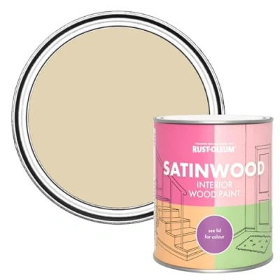 Image of Rust Oleum Beige Satinwood Interior Wood Paint Sandhaven 750ml