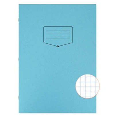 Image of Silvine Tough Shell A4+ Exercise Book, 80 Pages 7mm Squares, Blue Laminated Cover [Pack of 50]
