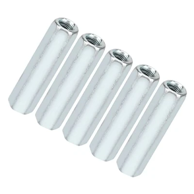 Image of 5pcs M6*40 Long Hex Nuts Rod Coupling Zinc Plated Carbon Steel Connecting Cap Joint