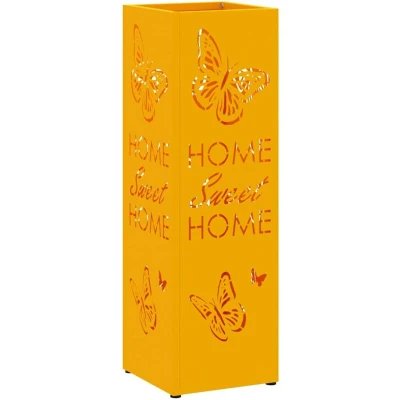 Image of vidaXL Umbrella Stand Mustard yellow Metal Standard Decorative Inlays
