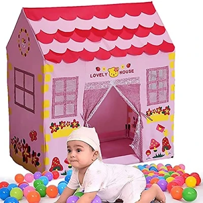 Image of Allkindathings Girls Children Pink Princess Play Wendy House Outdoor Garden Tent Kids Toy