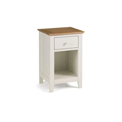 Image of Julian Bowen Salerno Shaker 1 Drawer Bedside Ivory / Oak Bedsides