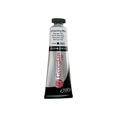 Image of Daler Rowney Georgian Oil Paint, Aluminium Tube, 1.28oz 38 ml, Underpainting White