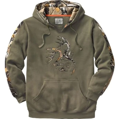 Image of Legendary Whitetails Men&#039;s Standard Camo Outfitter Hoodie, Army, XX Large,Dark Green