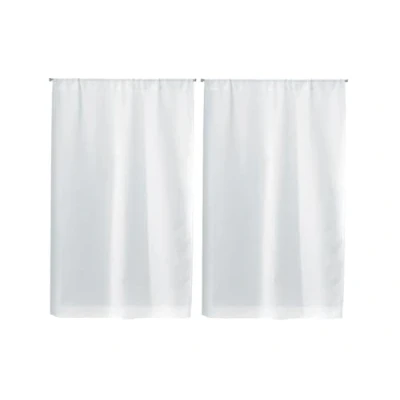 Image of Linder 0323/10/415 Rod Top Window Screens Set of 2 Straight Muslin White 55X120