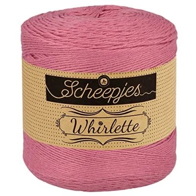 Image of Scheepjes Whirlette Cotton Blend Yarn Colour 859 Rose, Summer Wool for Knitting and Crochet, Baby Dusky Pink, 100 g.
