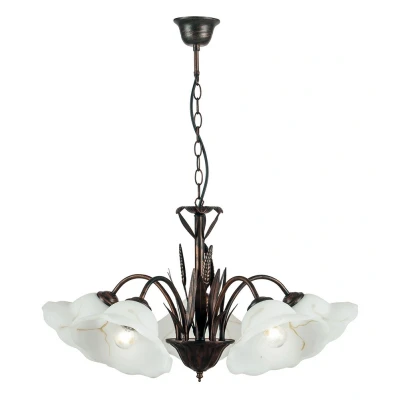 Image of BYRON 5 Light Multi Arm Pendant Ceiling Rust 64x50cm