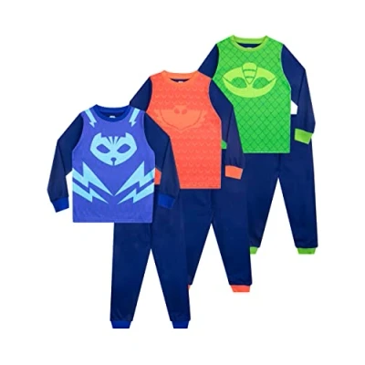 Image of PJ Masks Boys Pyjamas 3 Pack Multicoloured 9 10 Years
