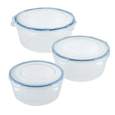 Image of LocknLock Easy Essentials Food Storage lids/Airtight containers/Stackable, BPA Free, 6 Piece, Clear