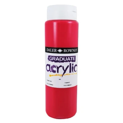 Image of Daler Rowney Graduate Acrylic Paint, Plastic Bottle, 16.91oz 500 ml, Primary Red