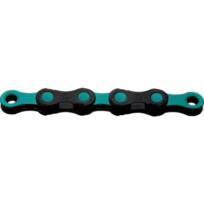 Image of KMC DLC12 Waxed 12 Speed Chain, Black/Celeste, 126 Link