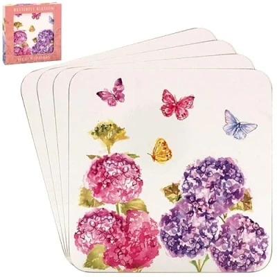 Image of The Leonardo Collection Butterfly Blossom Coasters Set of 4 For All Modern Kitchen &amp; Offices Designed By Jennifer Rose Gallery Types Cups Mugs