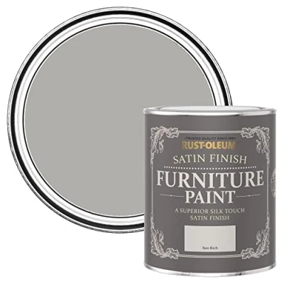 Image of Rust Oleum Grey Furniture Paint in Satin Finish Bare Birch 750ml