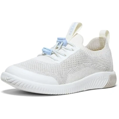 Image of KEEN KNX Knit Lace Sneakers, Star White/Skyway, 9 UK Child