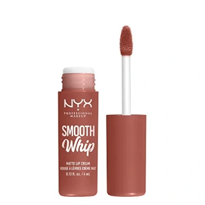 Image of NYX Professional Makeup Liquid Lipstick, Matte Lip Cream, Ultra Vibrant Shades, With Shea &amp; Cocoa Butter, Smooth Whip, Shade: Teddy Fluff