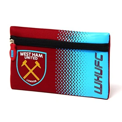 Image of West Ham United FC Fade Flat Pencil Case (One Size) (Claret/Blue)