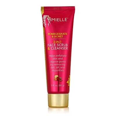 Image of Mielle Organics Pomegranate &amp; Honey 2 In 1 Face Scrub Cleanser 2oz, White