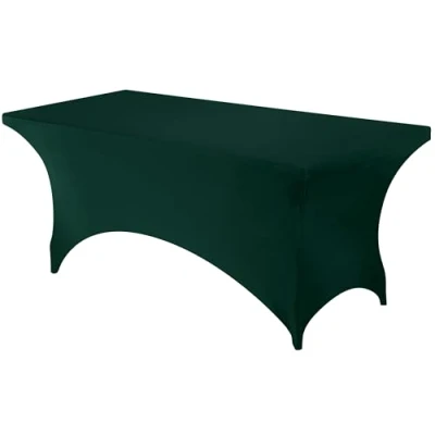 Image of Utopia Kitchen Spandex Table Cloth 1 Pack [6FT, Hunter Green] Tight, Fitted, Washable and Wrinkle Resistant Stretch Rectangular Patio Cover for Event, Wedding &amp; Parties [183Lx76Wx76H] cm