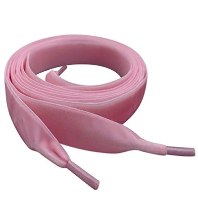 Image of 85cm / 33 Pale Pink Velvet Flat Ribbon Shoe laces, My Laces™ for Trainers, Shoes, Boots Shoelaces
