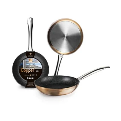 Image of IBILI Natura Copper Frying Pan, 16 cm, Aluminium, Stone Style Non Stick Coating, Suitable for Induction Hobs