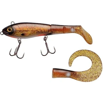 Image of Abu Garcia Svartzonker McHybrid, Fishing Hook, Hard Lures, Predator Fishing, Pike, Bait Supplied with Paddle Tail and Curl TailUnisex, Crucian Carp, 100g 200mm