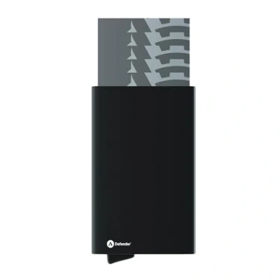 Image of Card Defender Vault Police Accredited RFID Blocking Credit Holder Slim Metal Bank Case Holds Up To 5 Cards Includes External Cash Pouch