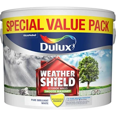 Image of Dulux Weathershield Smooth White Masonry,Acrylic Paint 7.5L
