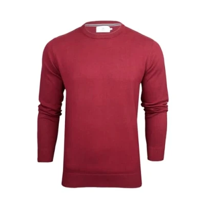 Image of Xact Mens Cotton Crew Neck Jumper (Burgundy) M