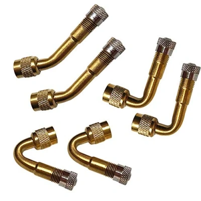 Image of QitinDasen 6Pcs Professional Tyre Valve Extension Adapter Set, Tire Stem Extension, Brass Air Schrader Adapter, for Car Truck Motorcycle Bike Scooter (45, 90, 135)