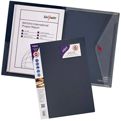 Image of Snopake A4 Polyfile Display Book 20 Pockets Blue [Pack of 5] Ref: 12367