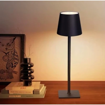 Image of ZARCHE Touch Control Table Lamp, 3 Light Modes and Dimmable, 4000mAh Wireless USB Rechargeable Bedside Desk Lamp Nightstand Bedroom (Black)