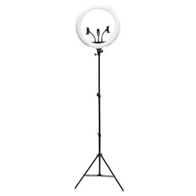 Image of Rio Professional Makeup &amp; Vlogging 18 Inch (45cm) Dimmable LED Ring Light with Adjustable Tripod