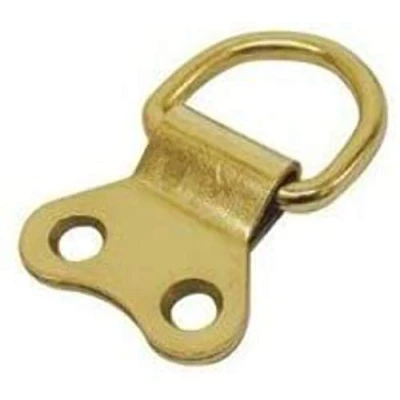 Image of PICTURE FRAME HANGING D RING DOUBLE EB BRASS PLATED WITH SCREWS ( pack of 25 )